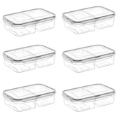 BUFFER® 2 Bölmeli 1+1 Litre Kilitli Kapaklı Erzak Saklama Kabı LC-525 thumbnail 7