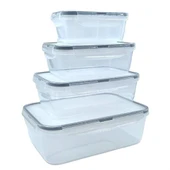 BUFFER® 4lü İç İçe Sızdırmaz Contalı Kilitli Kapaklı Plastik Erzak Saklama Kapları LC315 - 1