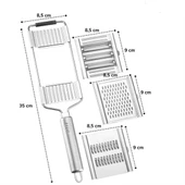 Ayarlanabilir 3 Farklı Başlıklı Tutmalı Sebze Dilimleyici Peynir Rendeleyici Aparat (5250) - 4