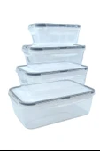 BUFFER® 4lü İç İçe Sızdırmaz Contalı Kilitli Kapaklı Plastik Erzak Saklama Kapları LC315 - 5