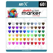 Rich Art-X Sketch Marker Duo Su Bazlı Çift Uçlu Kalem 60 Renk (KOD: 18050) thumbnail 3