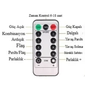 BUFFER® Uzaktan Kumandalı LED Perdeye Takılabilen Kancalı Işık Usb 3x3 Metre Peri Perde LED - 5