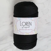 Loren Polyester Soft Macrame Siyah El Örgü İpi - LM040 - 34445 thumbnail 1