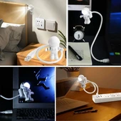 BUFFER® USB Astronot Gece Lambası, Masa Lambası, Kitap Okuma Lambası Işığı - 1