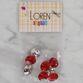 Loren Crafts kırmızı 8 li düğme - 240 thumbnail 1