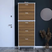 Modilayn VARBİ UMAY' 2 Li Antre Hol 72x205x26 cm’ lik 5 Düşer Kapak 10 Göz Raflı Ayakkabılık thumbnail 1