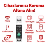 Tongou Akıllı Voltaj ve Akım Koruma Rölesi - Sıcaklık Korumalı -WiFi Özellikli Çift Kutuplu Monofaz thumbnail 3