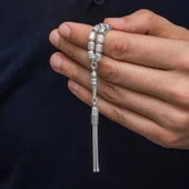 Gümüş Kapsül Kesim Çizgili Erkek Tesbih SL12614 thumbnail 4