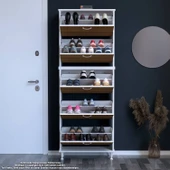 Modilayn VARBİ UMAY' 2 Li Antre Hol 72x205x26 cm’ lik 5 Düşer Kapak 10 Göz Raflı Ayakkabılık thumbnail 4