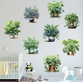 Saksılı Çiçek Tasarımlı 8li Sticker (5250) - 2