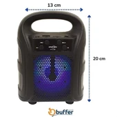 Tutmalı Mini Hoparlör Işıklı Taşınabilir Bluetooth Wireless Radyolu Sd Kart ve USB Girişli Hoparlör - 4