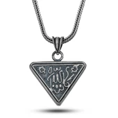 Gümüş Allah Yazılı Desenli Cevşen Kolye SL12505 thumbnail 2