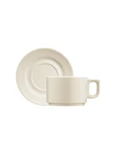 Kütahya Porselen Pera Beyaz Sade 12 Parça Çay Fincan Seti - 1