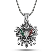 Gümüş Osmanlı Devlet Armalı Erkek Kolye SL12606 thumbnail 1