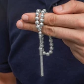 Gümüş Yuvarlak Erkek Tesbih SL12645 thumbnail 2