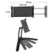 BUFFER® 360 Derece Dönebilen Mutfak Masaüstü Telefon Tablet Tutucu Ayarlanabilir Esnek Ayaklı Metal - 7