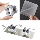 BUFFER® Pratik Organizer 4lü Yapışkanlı Fırça Paspas Mop Fırça Sabitleyici Ergonomik Alet Aparatı - 5