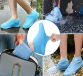 Silikon Ayakkabı Kılıfı Kaymaz Su Kir Geçirmez   L Beden Siyah (5250) - 5