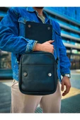 CNT009 - Cilt Deri Erkek Yan Omuz Çantası SIYAH - 2