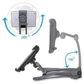 BUFFER® 360 Derece Dönebilen Mutfak Masaüstü Telefon Tablet Tutucu Ayarlanabilir Esnek Ayaklı Metal - 5