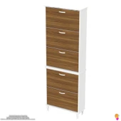 Modilayn VARBİ UMAY' 2 Li Antre Hol 72x205x26 cm’ lik 5 Düşer Kapak 10 Göz Raflı Ayakkabılık thumbnail 7