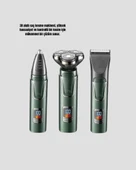 Kablosuz Profesyonel Erkek Bakım Seti – 3 Başlıklı, 3D Akıllı Kesim, Taşınabilir thumbnail 5