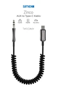 Zinco Type-C Kumaş Spiralli AUX Kablosu Simex SA-01 - 1