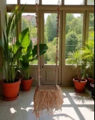 El Yapımı Boho Tarzı Doğal Jüt ve Rafya Salıncak / - 5