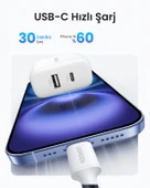 UGREEN 20W 2 Portlu Hızlı Şarj Cihazı, 1xUSB-A, 1xUSB-C, Beyaz, 45310 thumbnail 5