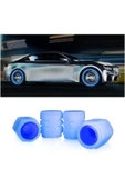 Karachil Gece Parlayan Neon Fosforlu Sibop Kapağı, 4 Adet, Plastik, 2 Cm, Tüm Arabalara Uygun (Mavi) - 1