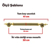 Kapı Çekme Kolu Tutma Kulpu Kulbu Çelik Dış Kapı Tutamağı Kol Sürgülü Kapı Kolu Altın 30 Cm thumbnail 2
