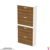 Modilayn UMAY' 2 Li Asma Antre Hol 72 x 148 x 25,5 cm’ lik 4 Düşer Kapak 8 Göz Raf Bölmeli Ayakkabılık - 6