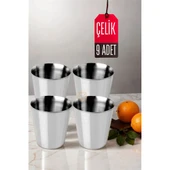 9 LU Paslanmaz Çelik Bardak – Kamp, Piknik ve Mutfak İçin Dayanıklı Metal Bardak - 1