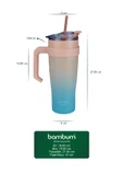 Bambum Horizon - Pipetli Termos Bardak Turkuaz 1000ml - 4