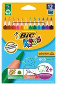 Bic Unisex Çocuk Kids Evolution Üçgen Jumbo Kuru Boya Kalemi 12'li Kutu - 1