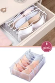 Sütyen Düzenleyici 8 Bölmeli, İç Çamaşırı Sütyen Çorap Katlanabilir Dolap ve Çekmece İçi Organizer thumbnail 1