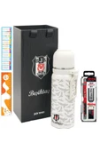 Beşiktaş Lisanslı 650ML YENİ SEZON Çelik Termos Bardaklı Kutulu ve Tikky Versatil Kırmızı Uçlu Kalem 3'Lü - 1