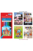 Faber Castell Karton Kutu Boya Kalemi 12 Renk Tam Boy, Parlak, Canlı Renkler+Boyama Kitabı Gumball Lisanslı - 1