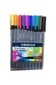 Pensan 6500 0.4 mm 10 Renk Plastik Kutu Fineliner ve Gumball Boyama Kitabı 4 Adet 16 Syf Hediye...! - 2