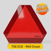 Üçgen Reflektörlü Kırmızı Uyarı Levhası Traktörler Römorklar İçin 35x40 TSE Onaylı Uyarı Levhası thumbnail 2