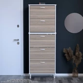 Modilayn VARBİ UMAY' 2 Li Antre Hol 72 x205x 25, 5 cm’ lik 5 Düşer Kapak 10 Göz Bölmeli Ayakkabılık - 1