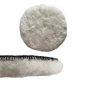 ( 3 Adet ) Koyun Postu Pedi Ø 125 mm Pasta Cila Polisaj Süngeri Cırt Tabanlı Kuzu Postu Yünü Keçesi Parlatma - 2