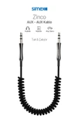 Simex 3.5mm Kumaş Spiralli AUX Kablosu SA-01 Zinco - 3