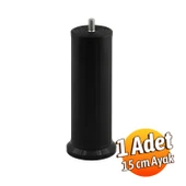 Mobilya Baza Tv Ünitesi Yükseltme Ayağı Robot Süpürge Uyumlu 15 cm Siyah Plastik thumbnail 4