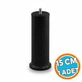 Mobilya Baza Tv Ünitesi Yükseltme Ayağı Robot Süpürge Uyumlu 15 cm Siyah Plastik thumbnail 1