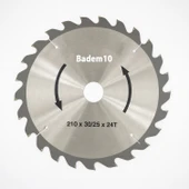 Sunta MDF Kesme 24 Diş 210x30x25 mm Profesyonel Ahşap Kesim Uyumlu Dairesel Testere Bıçağı Modeli thumbnail 1