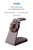 15W 3in1 Hızlı Manyetik Masaüstü Metal Magsafe Kablosuz Şarj Standı ve Telefon Tutucu Simex Atmosphere - 1