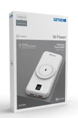 Simex Powerbank 10000mAh Dahili Kablolu 22,5W 15W Magnetic Wireless S-33 W-Power Beyaz - 5