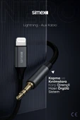 Simex Iphone Lightning To 3.5mm Kumaş Aux Ses Kablosu Stereo Destekli 1.1m Nero - 4