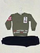 8-9 yaş 5 dtour baskoı alt üst takım haki erkek çocuk takım - 1